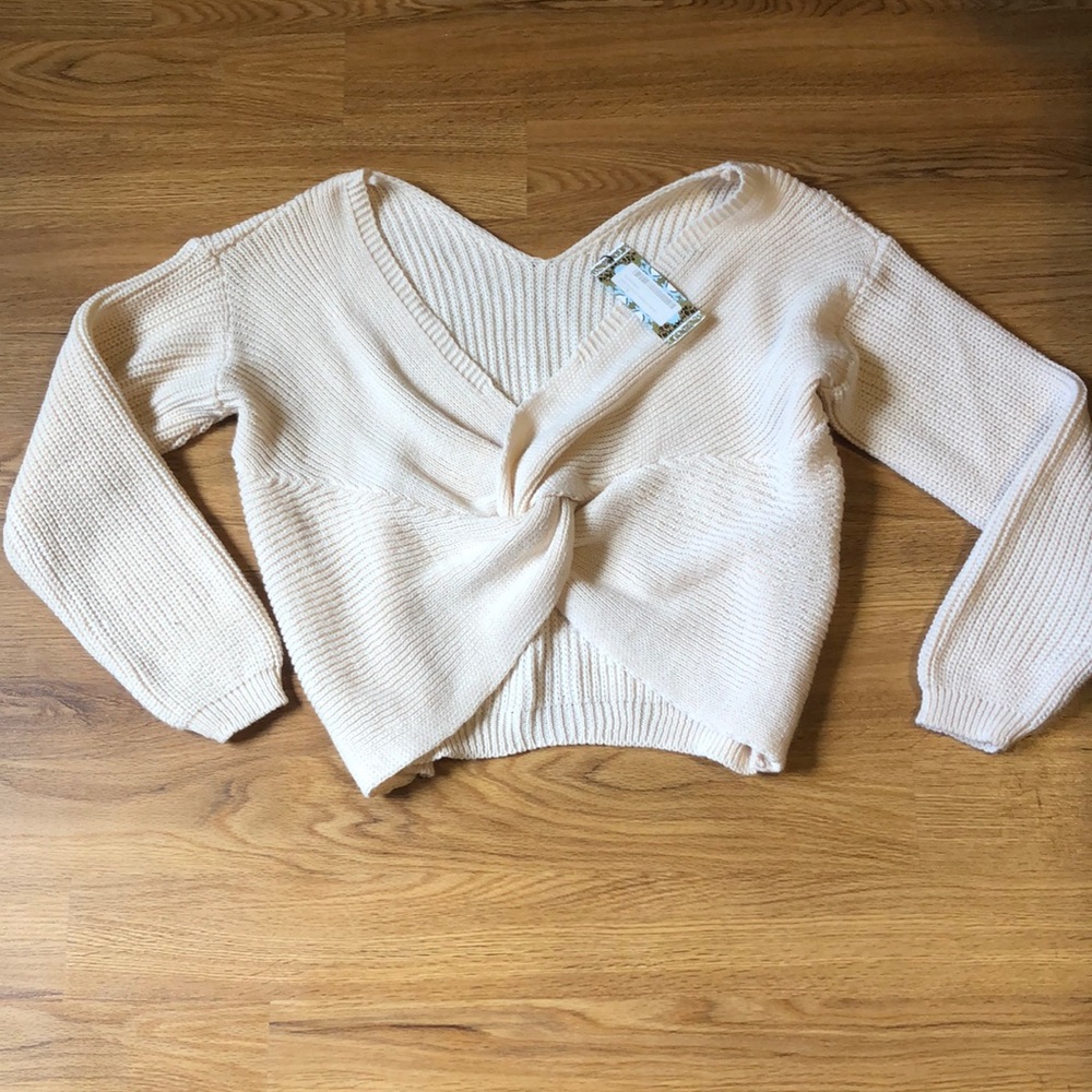 Boohoo Sweater Petite Knot-back Oversized Jumper